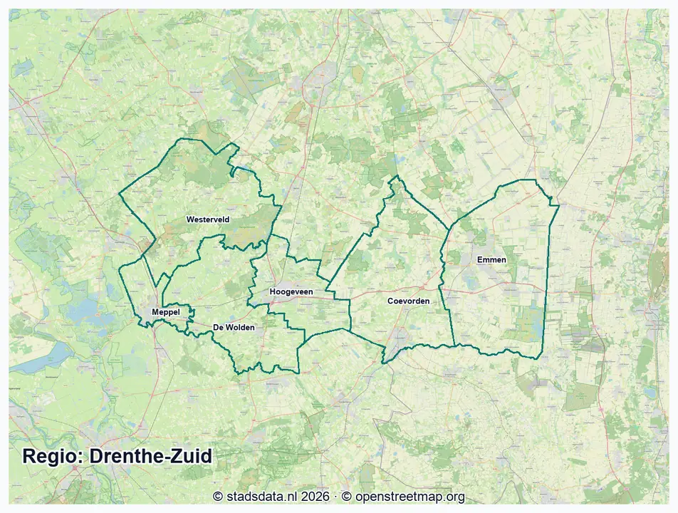 Kaart Drenthe-Zuid